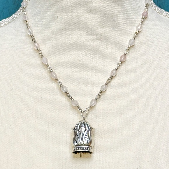 🔹HOST PICK🔹Rose Quartz Fairy Bell Necklace - Picture 3 of 9